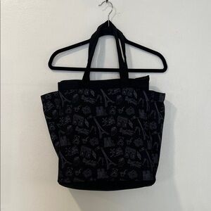 Stylish Black Paris Themed Tote Bag